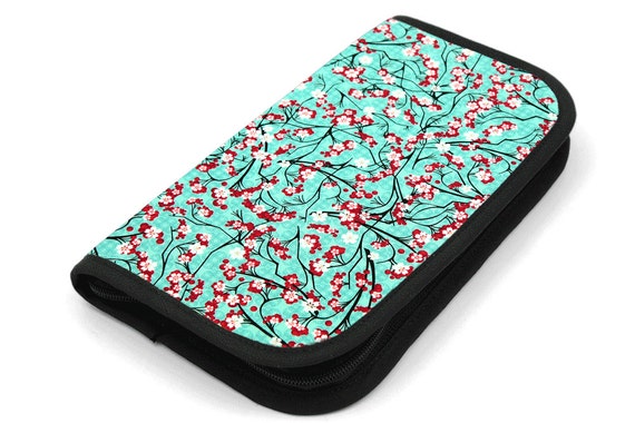 Travel Zip Around Knitting Needle Case - Serenity - black pocket organizer