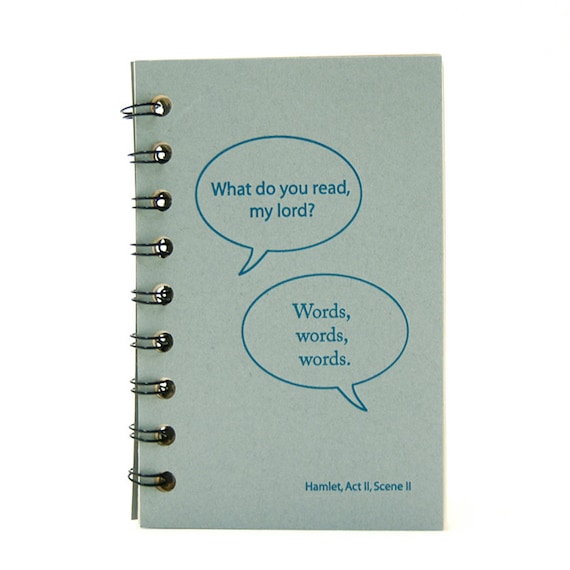 Reading Diary, Journal or Organizer  with Shakespeare Quote, keep track of what you read. For book lovers. Ready to Ship