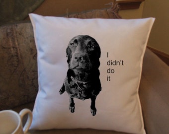 i didn't do it throw pillow, decorative pillow, funny dog pillow cover