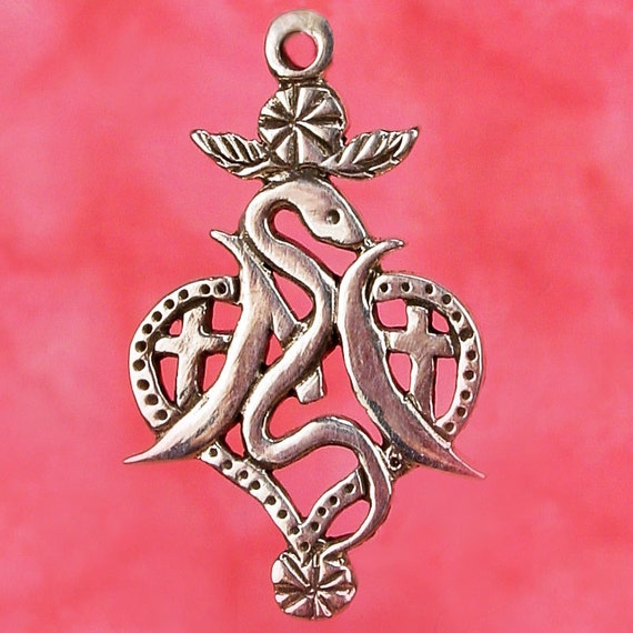 MARIE LAVEAU VEVE Solid Cast Voodoo Veve Lwa Vodou Charm