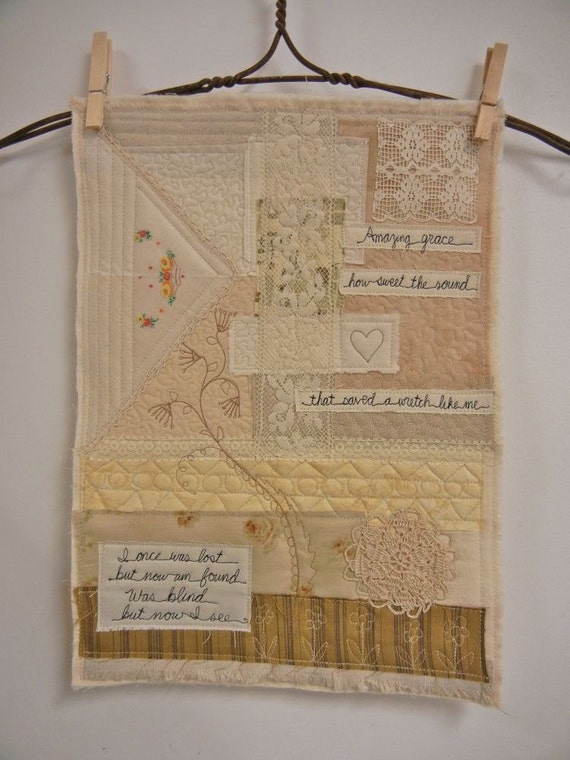 Poetry Quilt Amazing Grace textile art