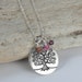 Tree of Life Silver Necklace with up to 3 Birthstones, Personalized Tree of Life Necklace, Family Necklace