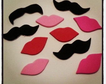 100 Pack Adhesive Foam Mustache and Lips Sticker Pack, Adhesive Mustaches, Moustache, Valentine's, Adhesive Moustache, Mustache Party Favors