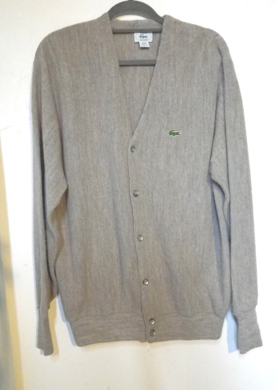 Izod Lacoste Men's Gray Cardigan Sweater Size XL by BrickCity
