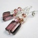Smoky Quartz and Pearl Earrings- Beaded Dangle Earrings With Fine Silver Wrapped Pink Topaz and Keishi Pearls - Enchantress