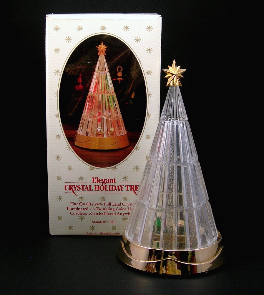 Avon Crystal Christmas Tree 24 Percent Lead Crystal Colored
