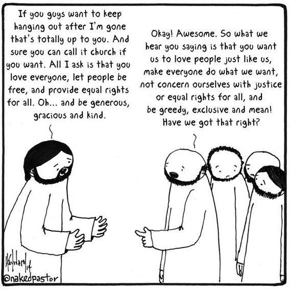 Items similar to Jesus Gives Advice about Starting a Church CARTOON ...