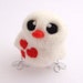 SALE Love bird in White and Tangerine Tango Dark Orange Hearts
