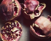 Still Life Photography, pomegranate, abstract, gray, garnet, rustic decor, photography print, red, mauve, dusty rose, pink "Faded Fruit" Still Life Photography, pomegranate, abstract, gray, garnet, rustic decor, photography print, red, mauve, dusty rose, pink "Faded Fruit"