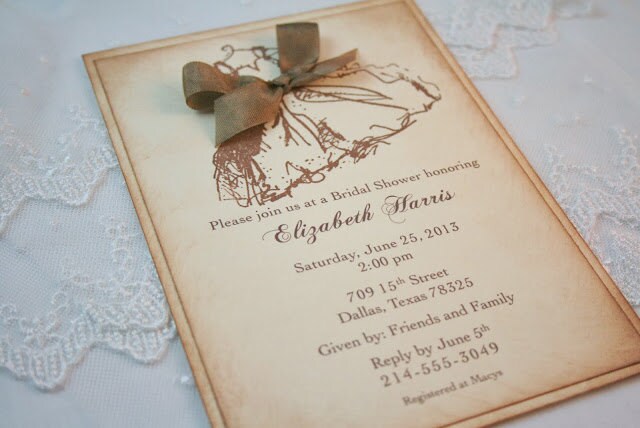 Vintage Style Bridal Shower Invitations 4