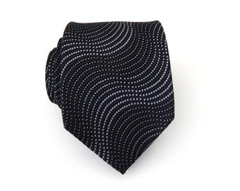 Mens Ties Necktie Black and Silver Mens Tie