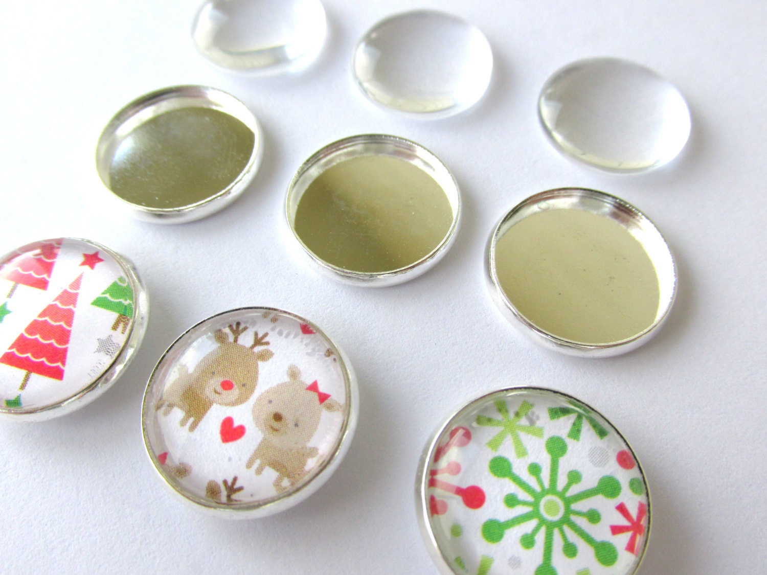 20 Kit DIY 16mm 20 Settings Round 20 Glass Domes