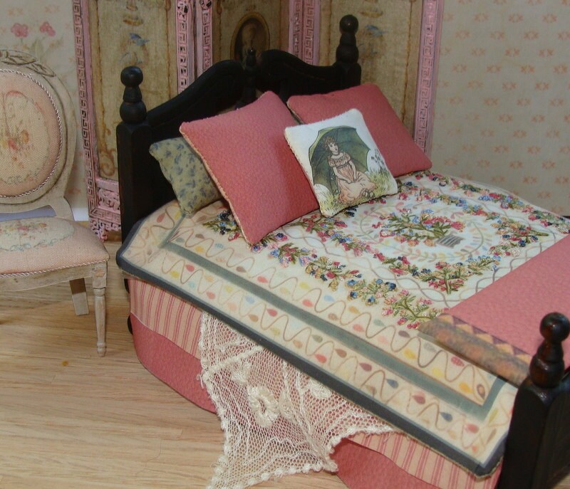 miniature quilt scale 112 dollhouse by DollhouseLittles on Etsy