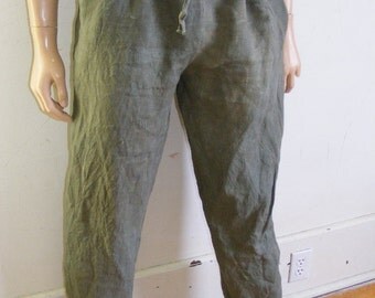 Hermans Hemp Olive Green yoga mens yoga pants 100 percent hemp M