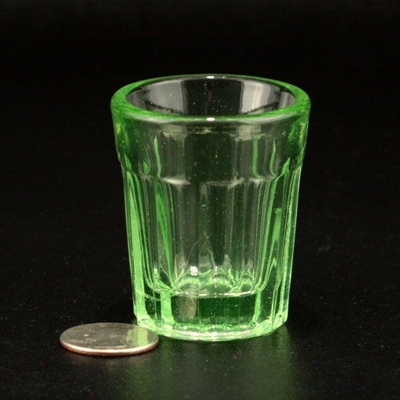 Green Depression Shot Glass 2 oz Tumbler