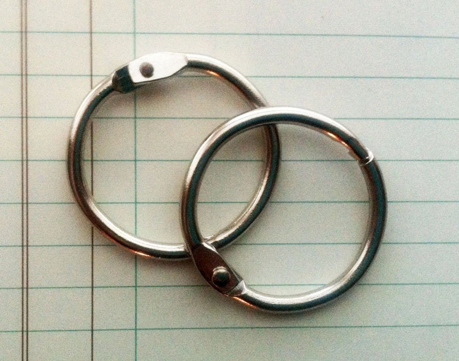 1 Book Rings Set of 2 by CreativePlace on Etsy