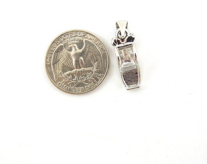 Small Silver-tone Whistle Pendant with Pastel Rhinestones