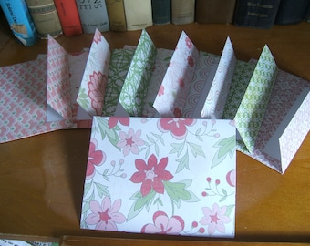 A2 Envelopes 8 Pink Green and White