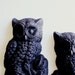RESERVED FOR TRICIA Vintage Black Midcentury Modern Owls for Halloween