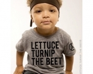 lettuce turnip the beet - eco-heather grey track shirt - baby and toddler sizes