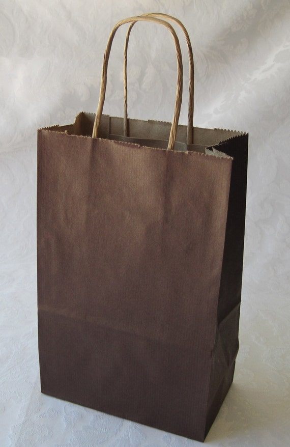 Brown Merchandise Gift Bags with Handles 5 x 8 x 3 by JetJewels