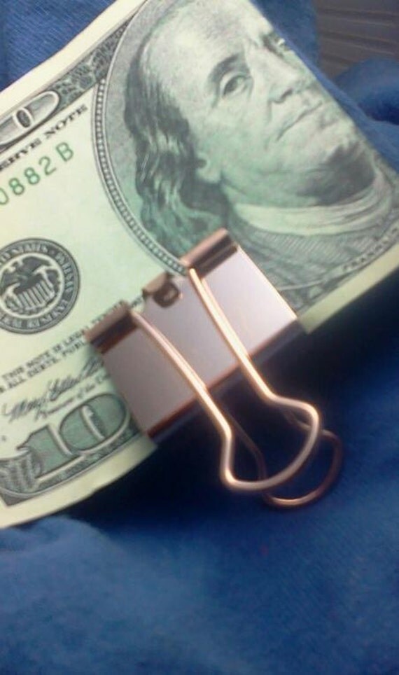 Items similar to 1 inch 10k rose gold binder clip, for money clip on Etsy