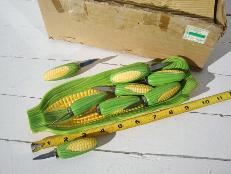 Vintage Corn on the Cob Trays with Stainless by MellowMermaid