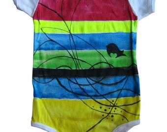 Thread & Stripes Infant Baby Rib Short Slv One-Piece