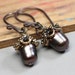 Acorn Earrings Dark Forest Green Pearl Earrings Woodland Jewelry