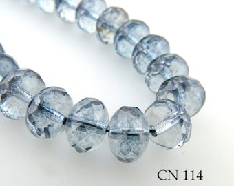 9mm Czech Glass Beads Lumi Blue Rondelle (CN 114) 12pcs BlueEchoBeads
