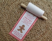 Rolling Pin Roll Up Long Gingham Chirstmas Cookie Holiday Invitation (set of 10) Il_170x135