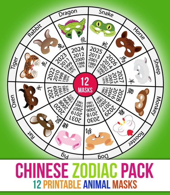 Lunar New Year of the Rooster 2017 Chinese Zodiac Printable