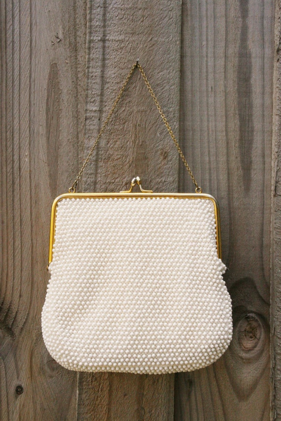 SALE Bridal purse Vintage beaded purse 1950-60s Corde Bead