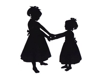 Items similar to Hand cut Silhouette Scherenschnitte papercutting of 3 ...