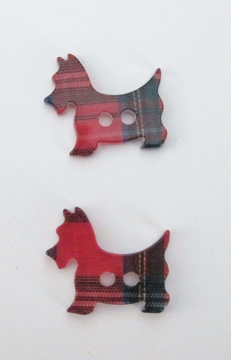 Plaid Scottie Dog Buttons