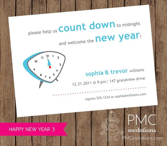 New Years Eve Party Invitations - 1.00 each with envelope Il_570xn