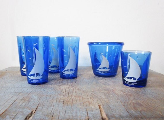 blue sailboat glasses