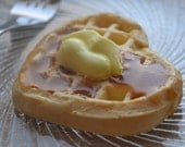 Valentine Soap - Love and Kisses Heart Waffle Soap - Breakfast Soap - Fake Food Soap - Valentines Day - Heart Soap - Exclusively Ours