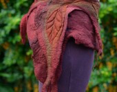 Felted Melted Autumn Fairy Leaf And Vines With Tree Roots Belt Skirt OOAK