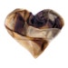 Hand painted scarf. Sands and Chocolate silk scarf. Heart silk scarf. Long fashion handpainted scarf. Painting on silk .RESERVE for Karolina