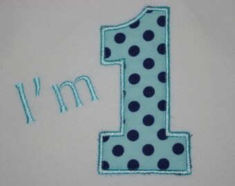 I'm One birthday onesie, polka dots, made to order