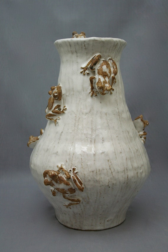 Large Ceramic Tree Frog Vase by Shayne Greco Beautiful