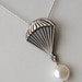 Parachute necklace - Solid Sterling Silver 18 inch chain - Natural Pearl - Unique gift for your soldier, skydiver or fan