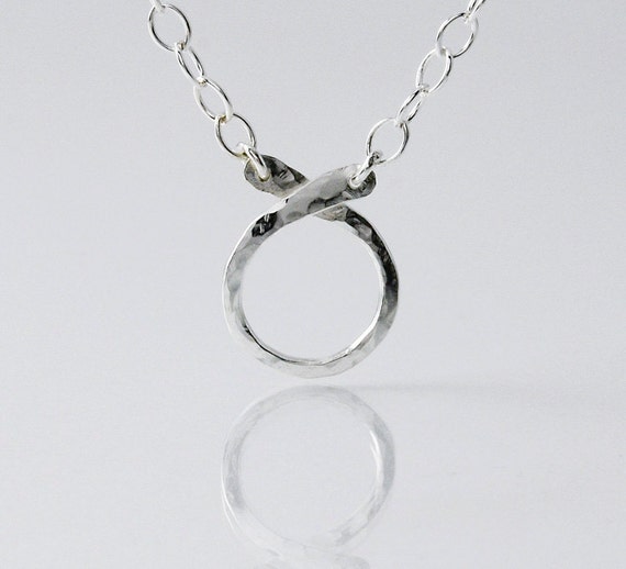 Circle Charm Holder Necklace in Sterling Silver