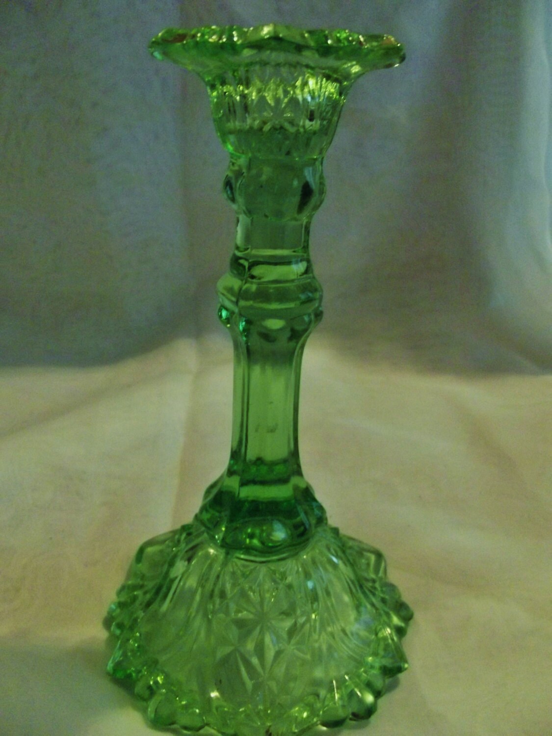 Antique Depression Glass Candlestick by Mostable on Etsy