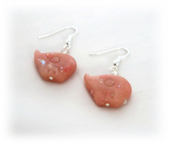 Pink Elephant Earrings handmade jewellery by Lottie Of London