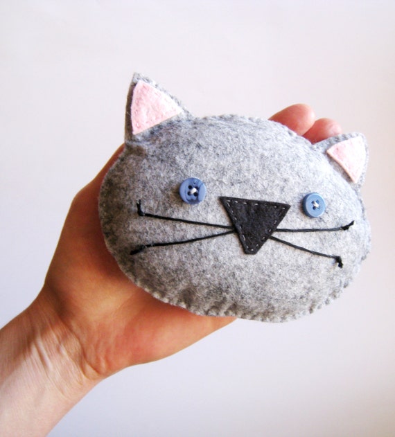 Items similar to Cat Sew Your Own Kit Kitty Sewing Craft Wool Felt Plush Decoration Pincushion