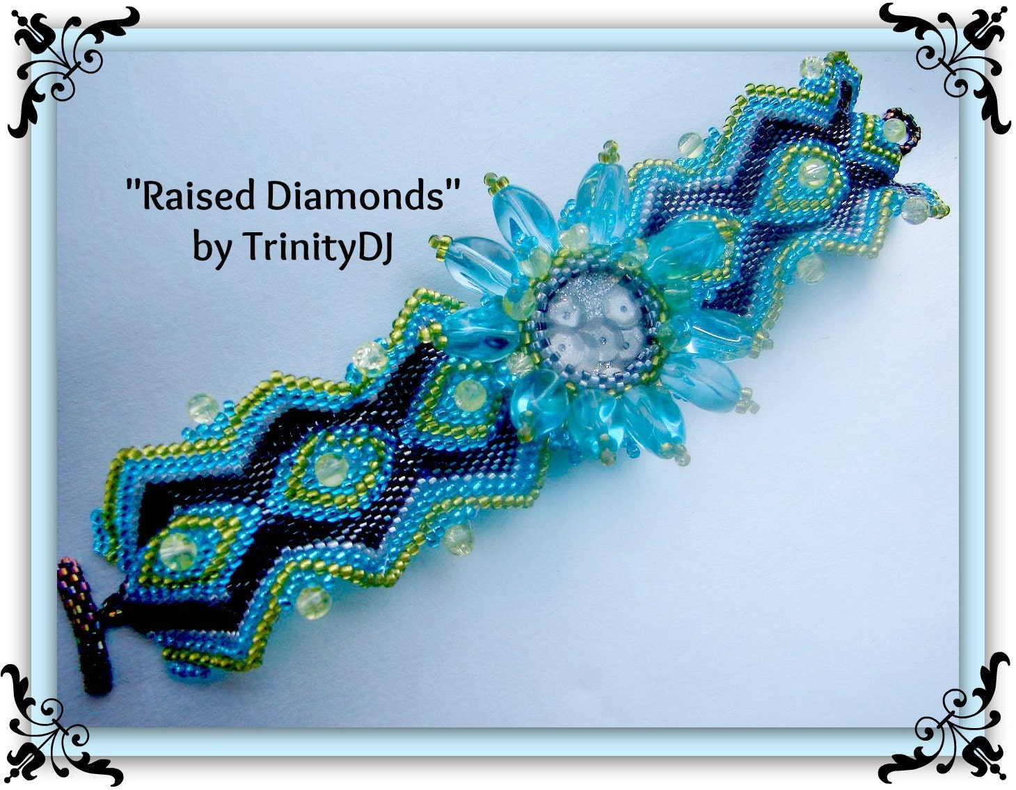 BP-BR-070 Raised Diamonds Brick Stitch Beadwork PATTERN