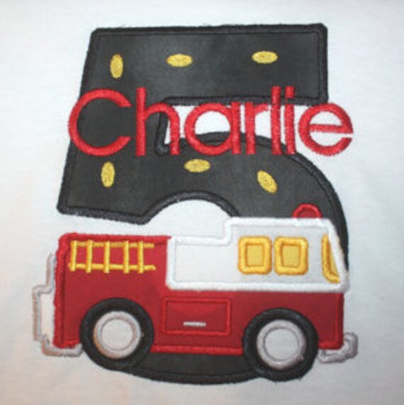 Birthday Shirt GreatStitch Fire Truck Birthday Shirt 1st Birthday 2nd Birthday Boy Il_570xn
