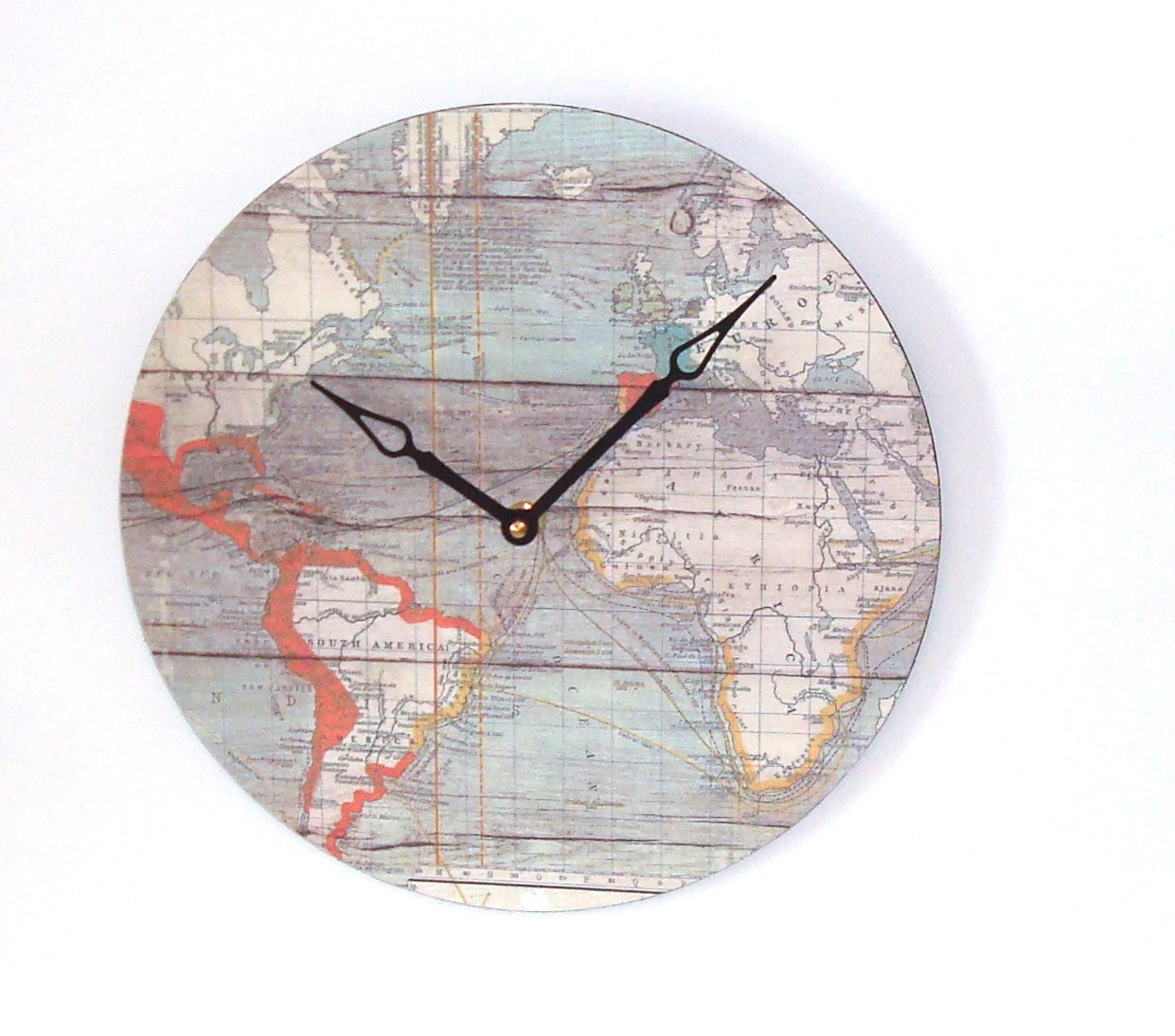 World Wall Clock Globe Wall Clock Map Wall Decor by makingtimetc
